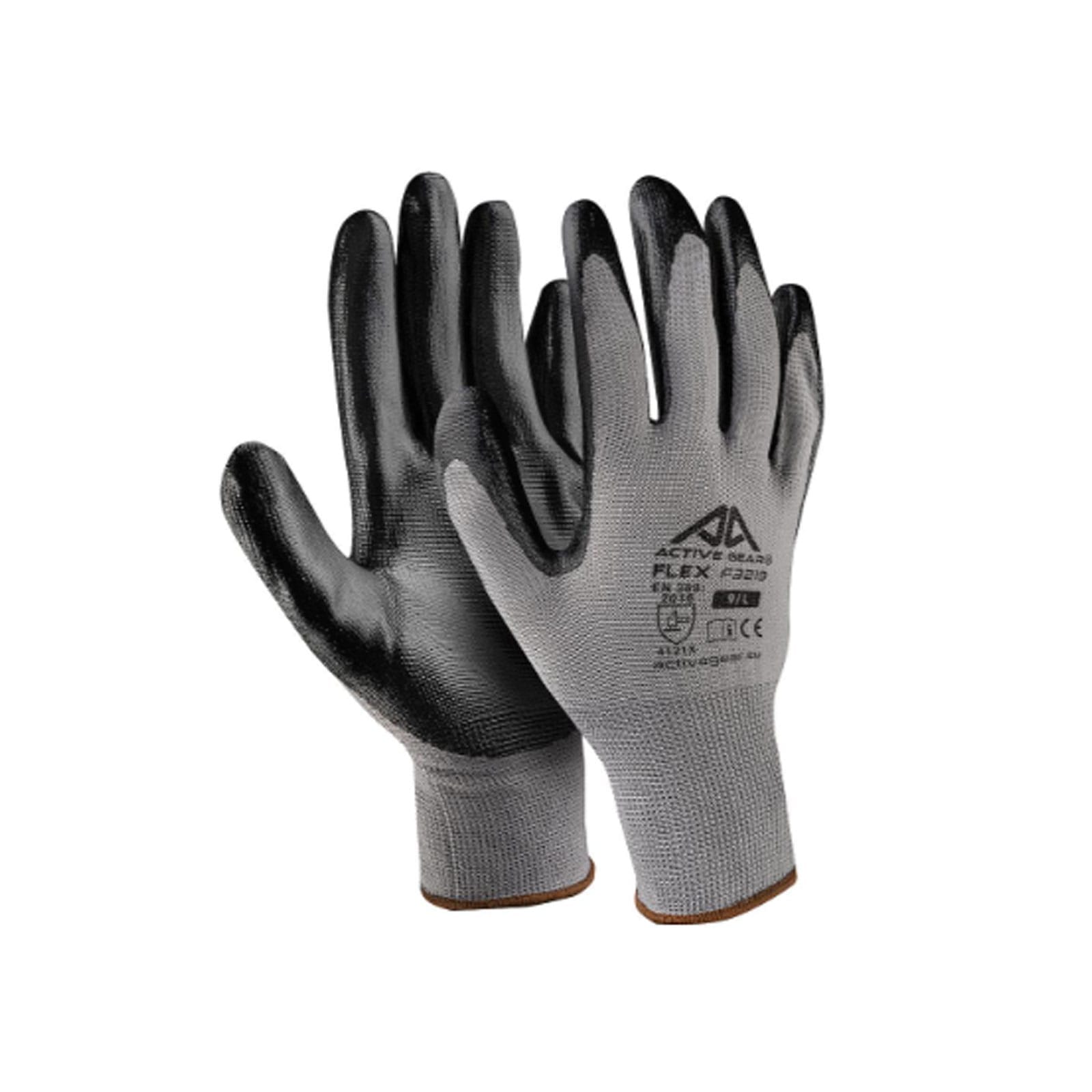 12735 -- 000 (12982) Guanti filo continuo nitrile dorso areato open back, Nero 9 GNG1303BB - immagine 1