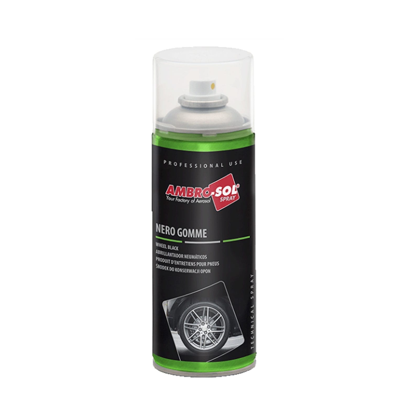 18122 -- 000 (18604) Lucido Nero Gomme 400ml Ambro-Sol - immagine 1