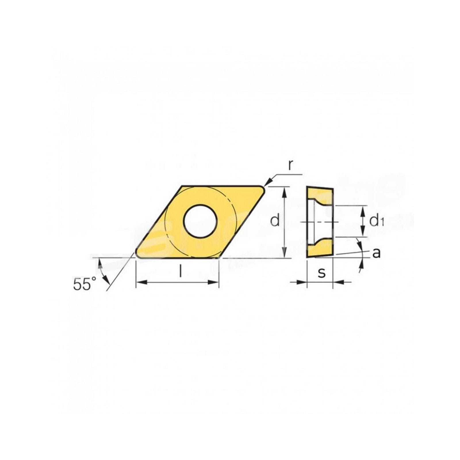 2783 -- 000 (2839) DCMT11T304N Inserto per Tornitura - immagine 1