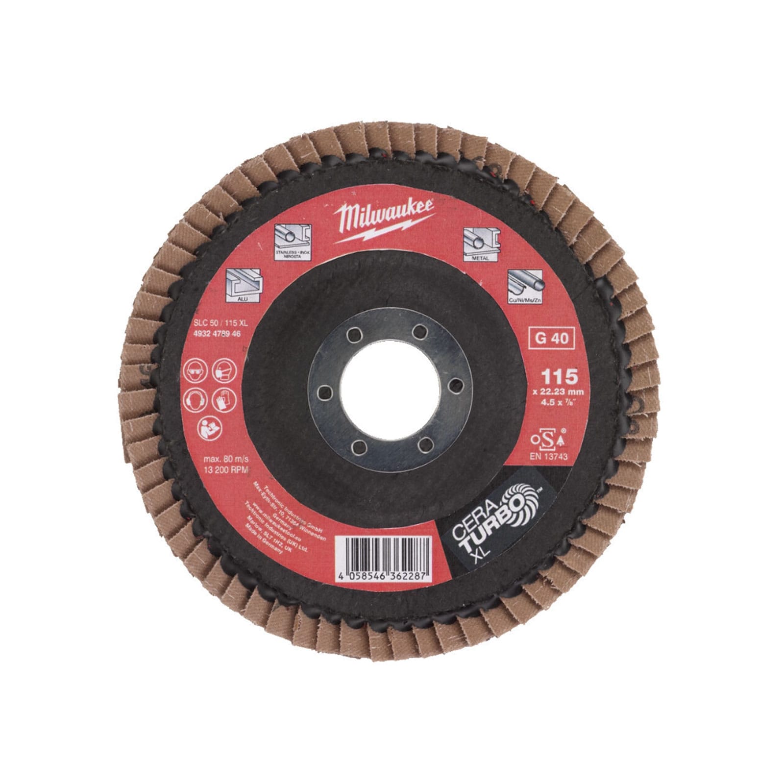 20057 -- 000 (20575) FLAP DISC XL SLC 50/115mm G40
4932478946 - immagine 1