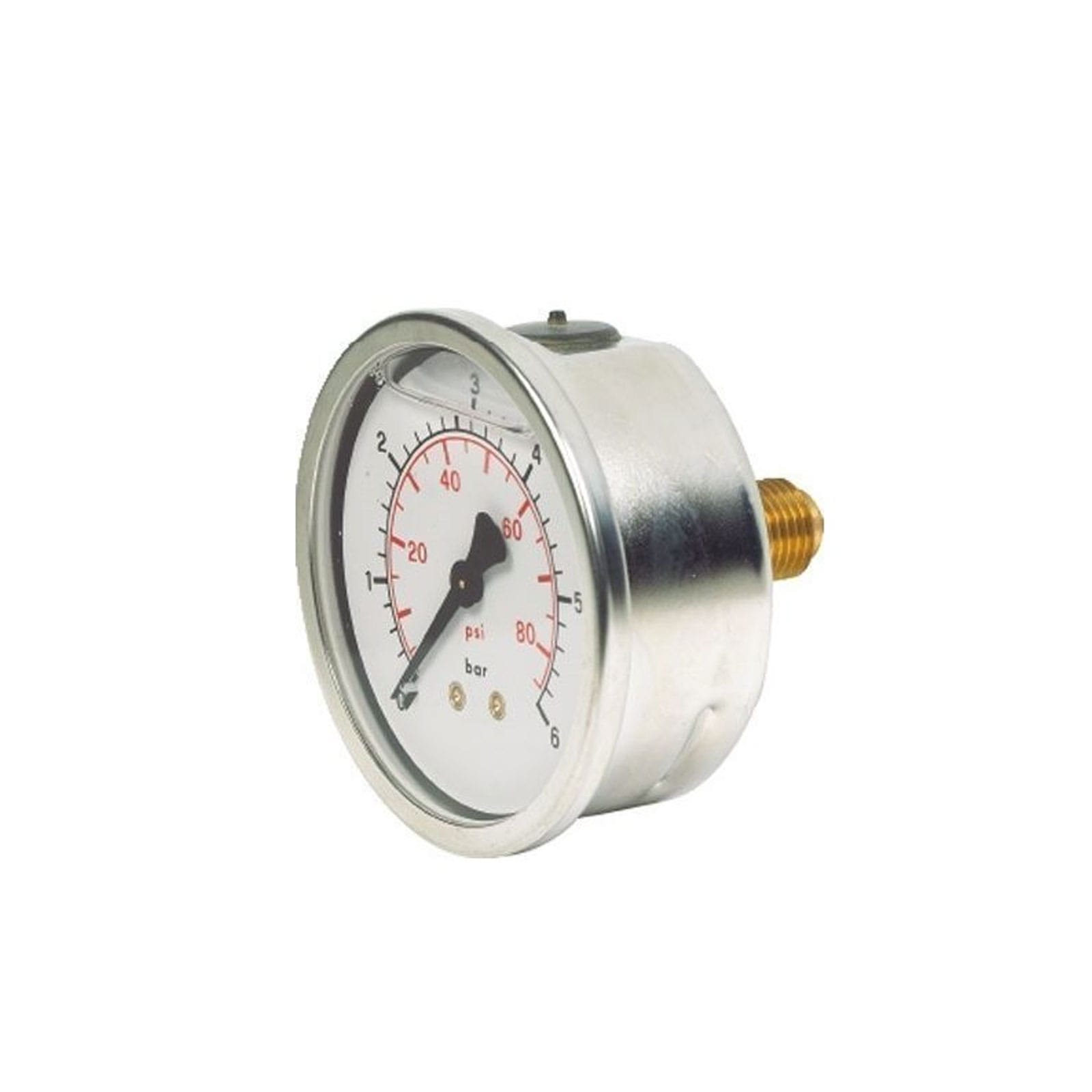19636 -- 000 (20147) D235/8 Manometro Attacco Posteriore 1/2" 100mm 0-60 Bagno di Glicerina - immagine 1