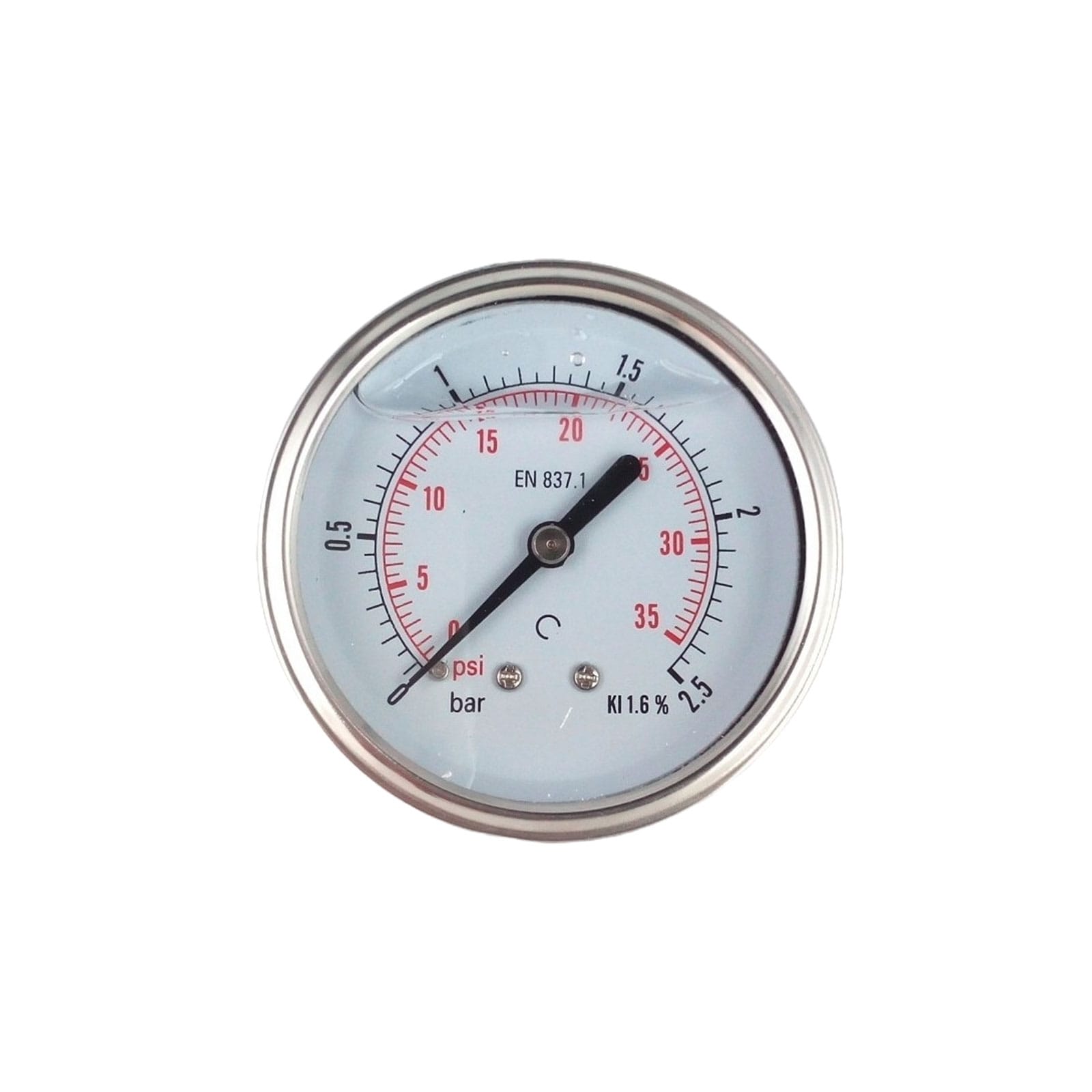 20385 -- 000 (20909) D 220/1 Manometro Attacco Posteriore 63mm 0-2,5 Bagno di Glicerina - immagine 1