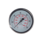 D235/12 Manometro Attacco Posteriore 1/2" sez.100 scala 0-600 Cassa Inox a Bagno di Glicerina