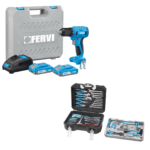 KIT FERVI1 FB20CD3AB-22BTRAPANO AVVITATORE 20V 2 X 2AH0315 VALIGETTA CON UTENSILI E ACCESSORI
